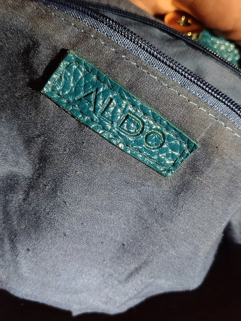 Textured Teal Leather Aldo Handbag or Leather Panel